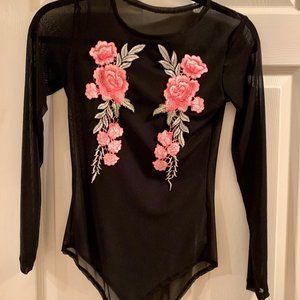 Sheer black body suit